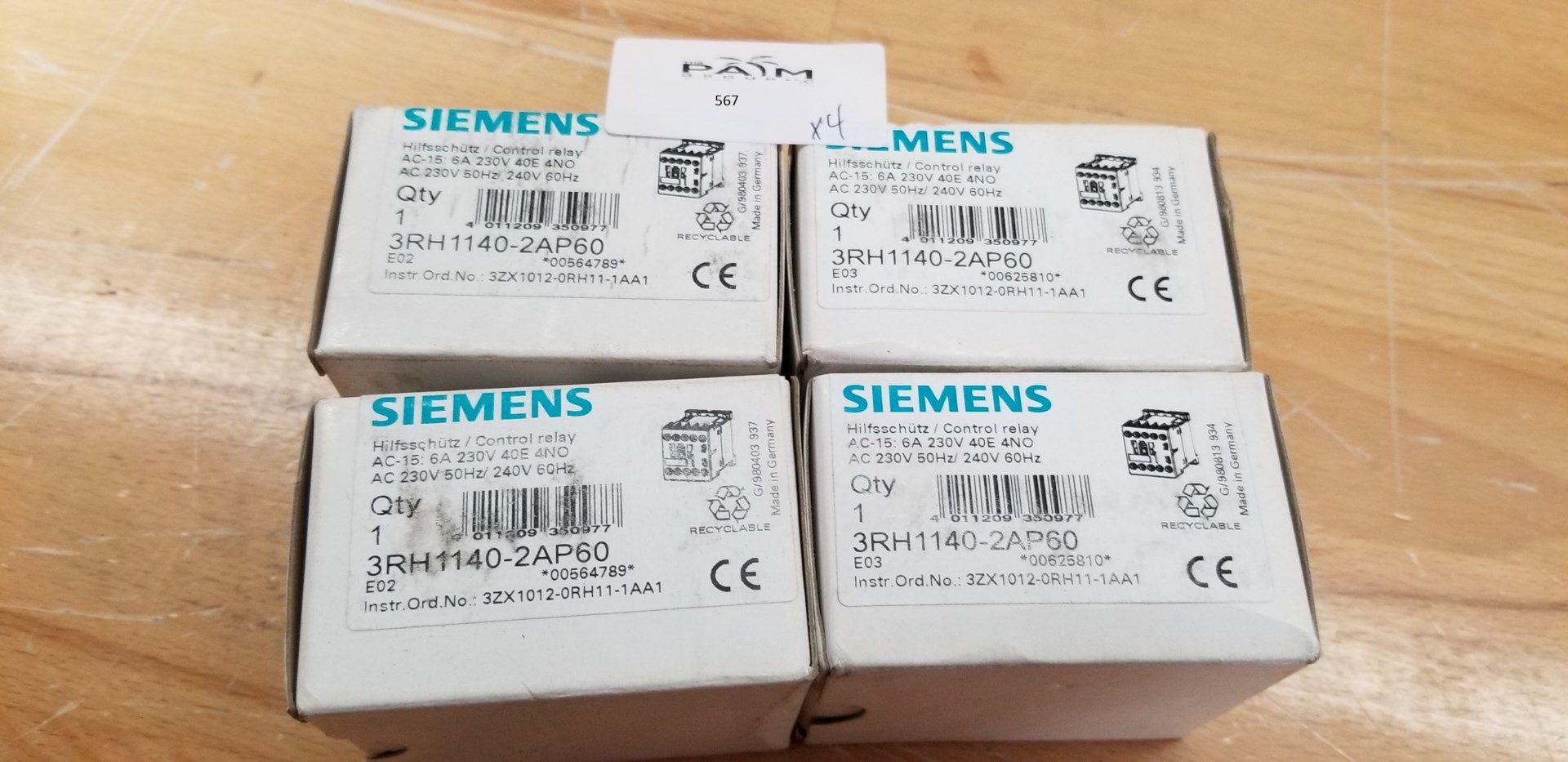 Lot of New Siemens Control Relay