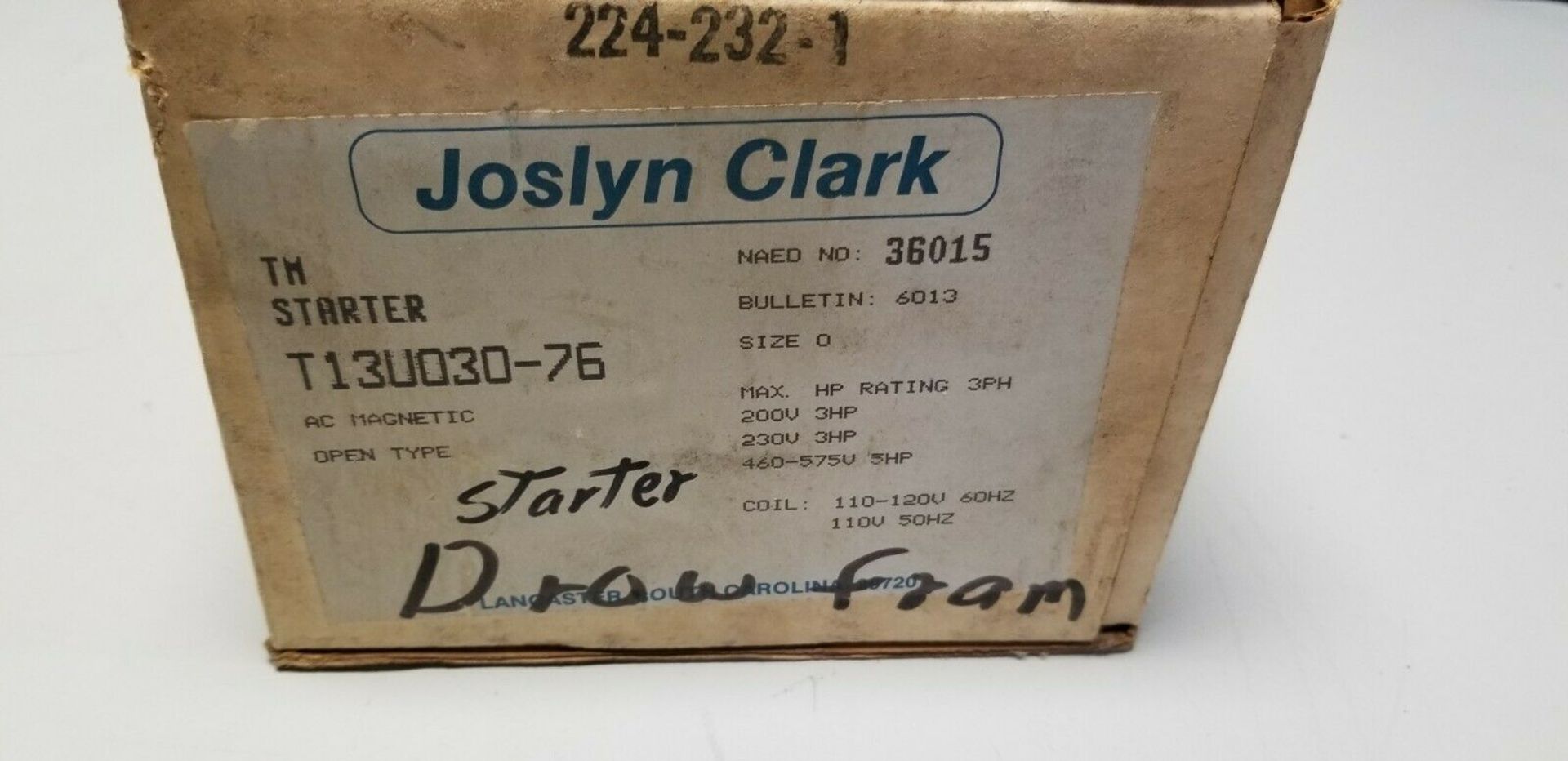 New Joslyn Clark AC Magnetic Open Type Starter - Image 2 of 4