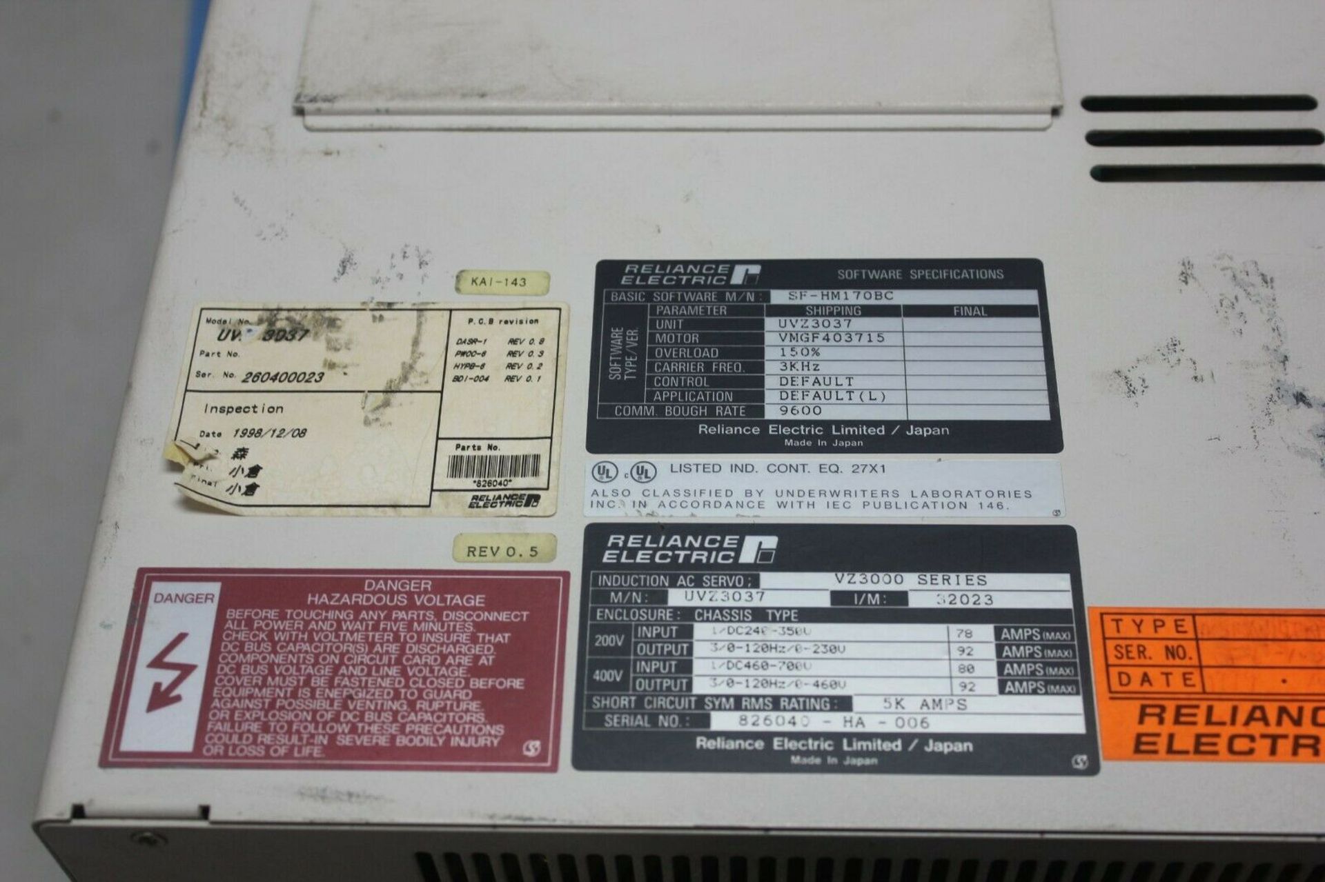 Reliance Electric VZ3000 Digital AC Servo Control - Image 6 of 9