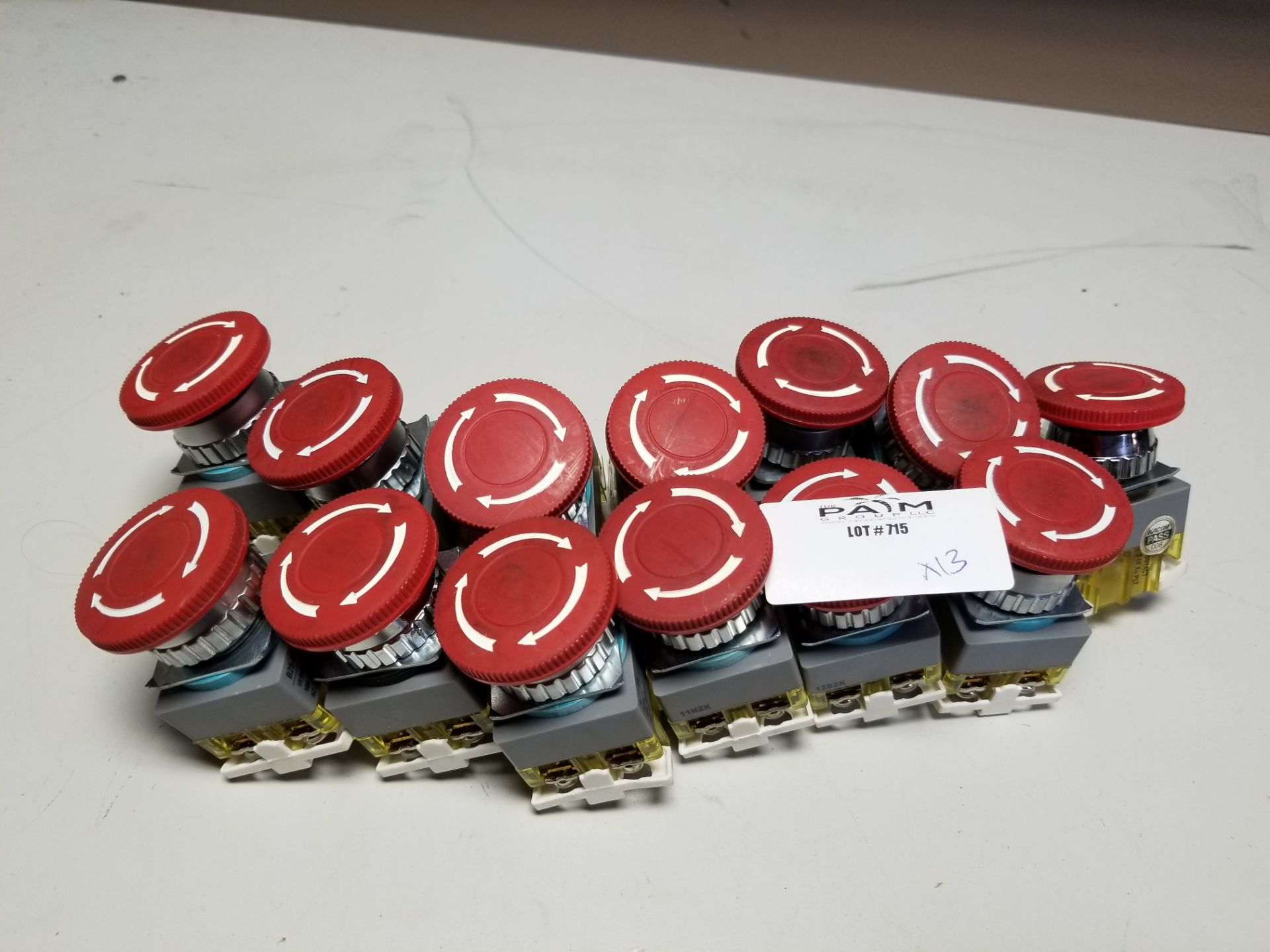 LOT OF KACON RED EMERGENCY STOP PUSHBUTTON