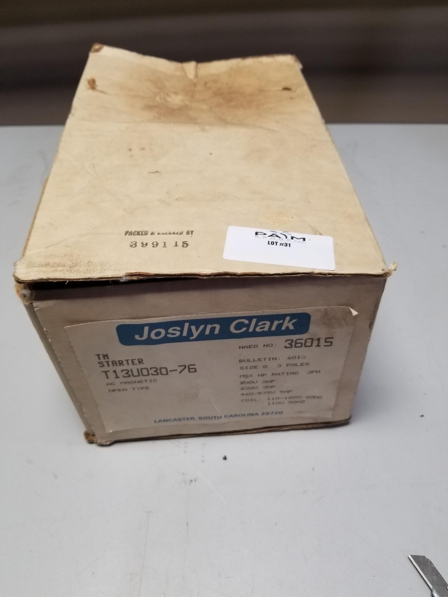 NEW JOSLYN CLARK AC MAGNETIC OPEN TYPE STARTER