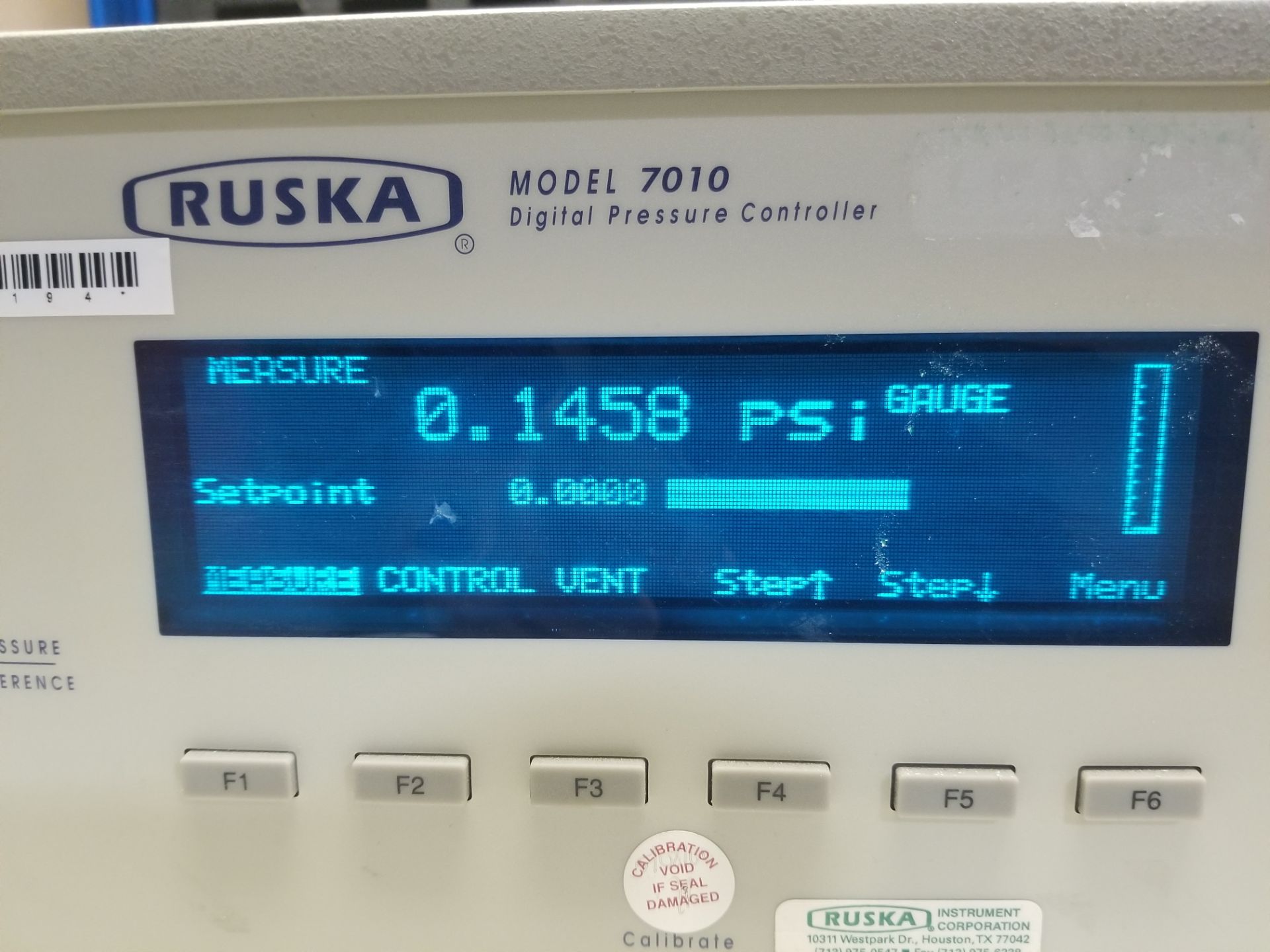 Ruska Model 7010 Digital Pressure Controller - Image 4 of 10
