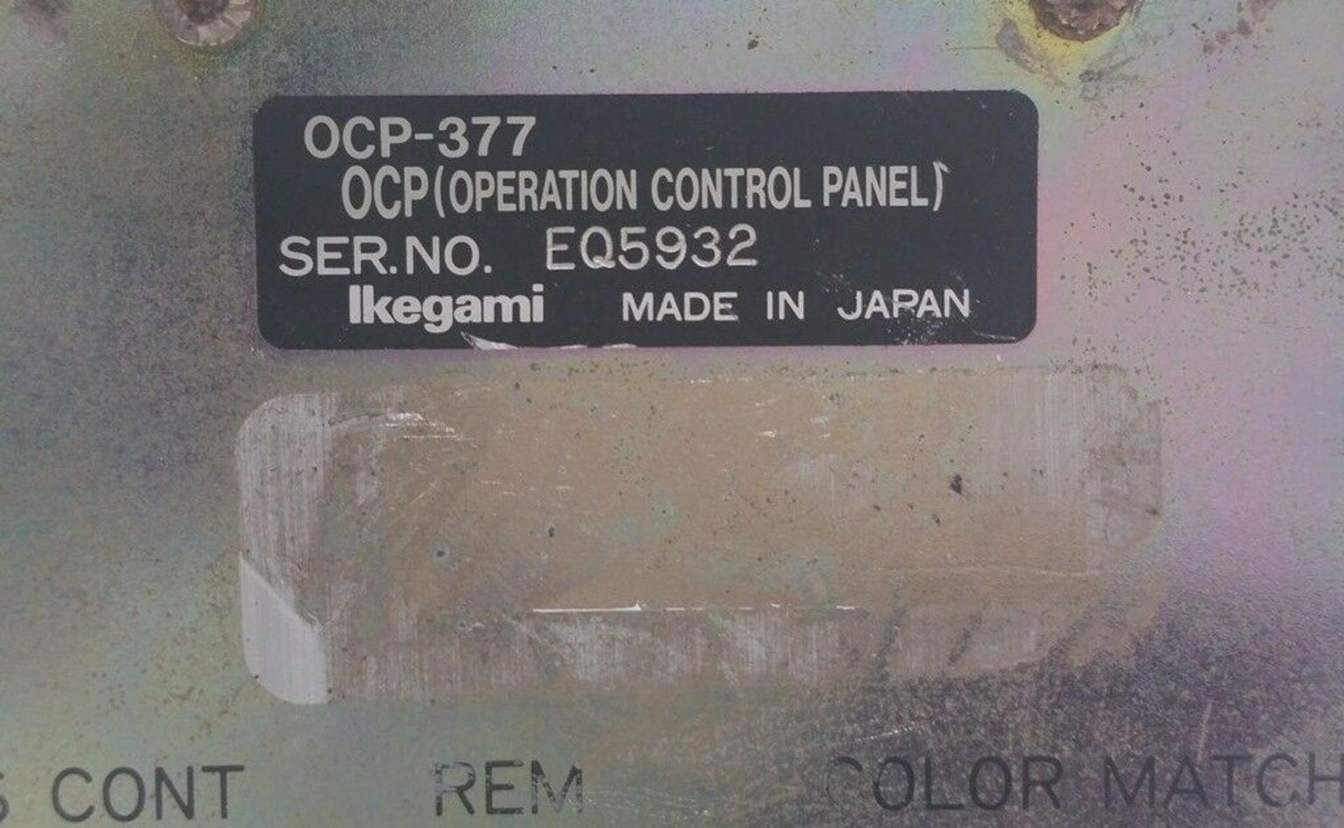 Ikegami Digital HDTV Camera Operation Control Panel - Image 3 of 3