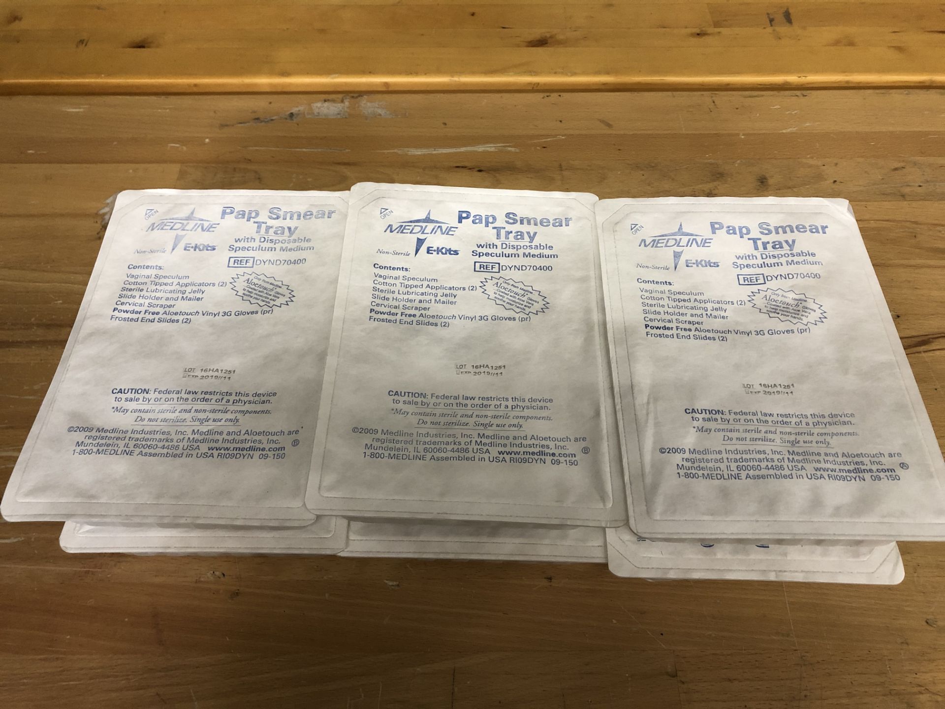 LOT OF 6 NEW MEDLINE PAP SMEAR TRAYS