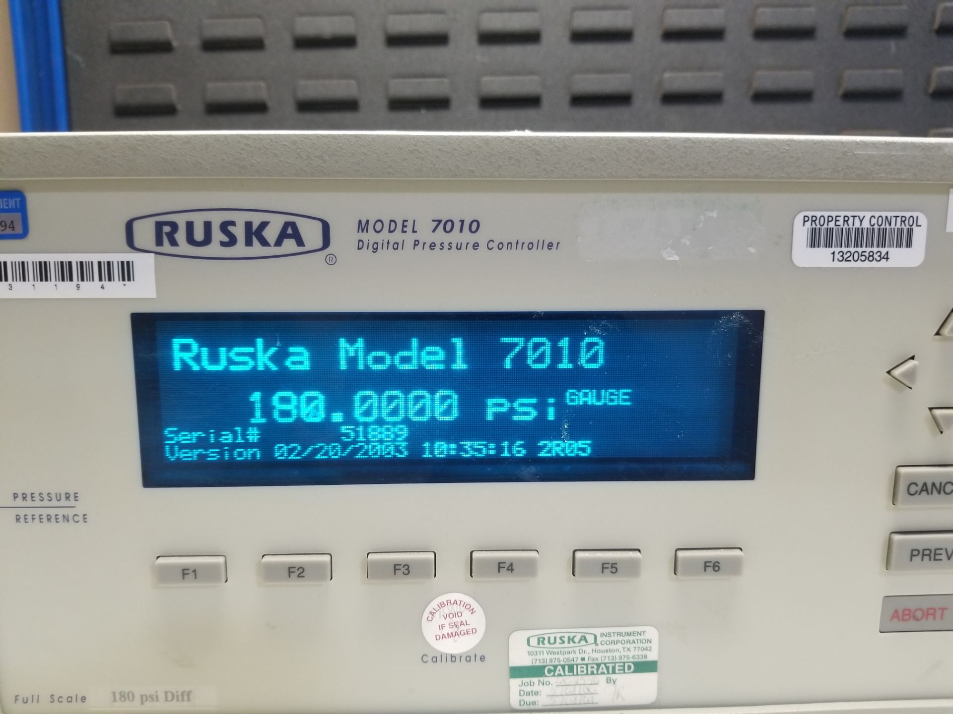 Ruska Model 7010 Digital Pressure Controller - Image 3 of 10