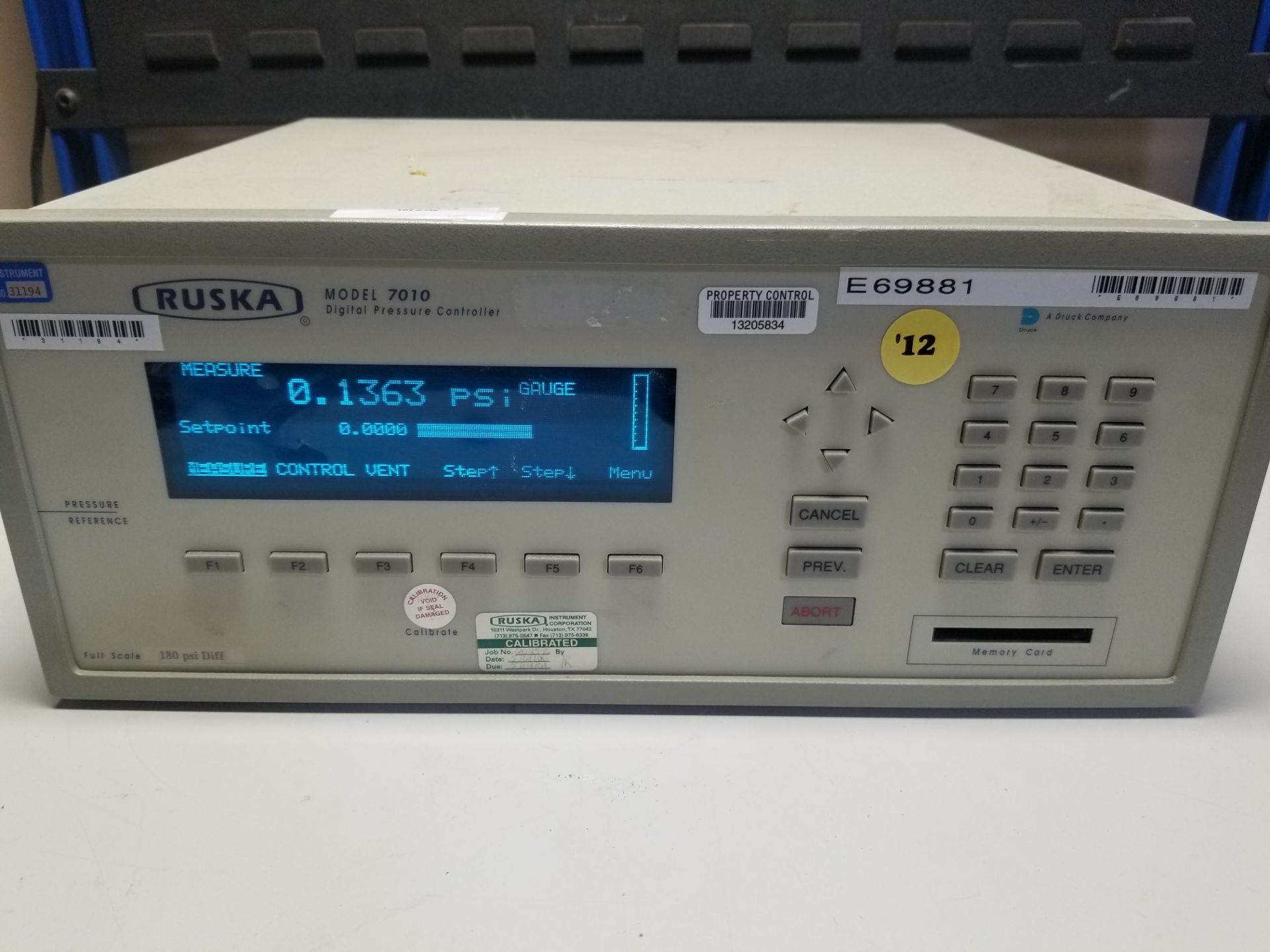 Ruska Model 7010 Digital Pressure Controller - Image 6 of 10