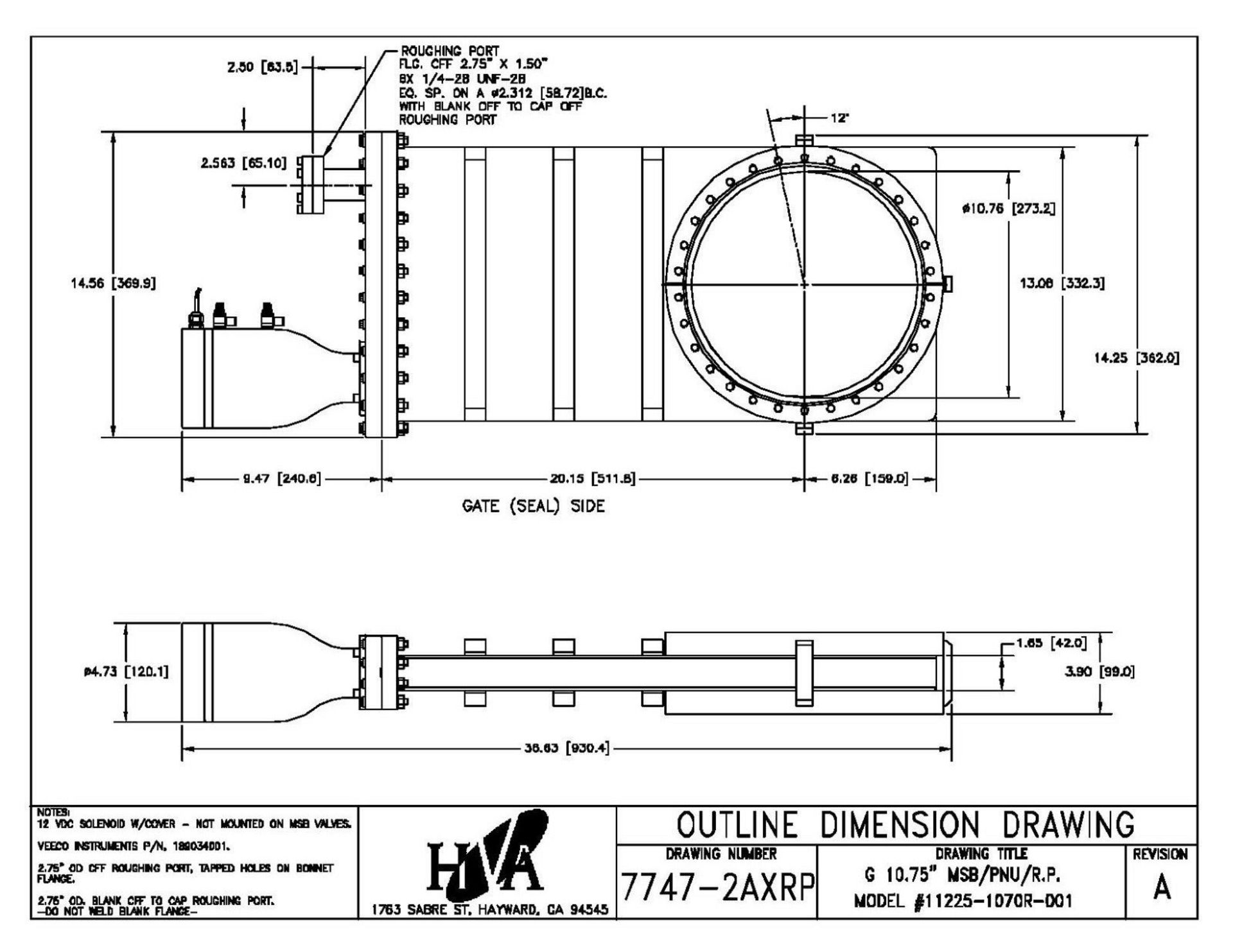 Unused VAT 10.75" HVA Gate Valve - Image 3 of 3