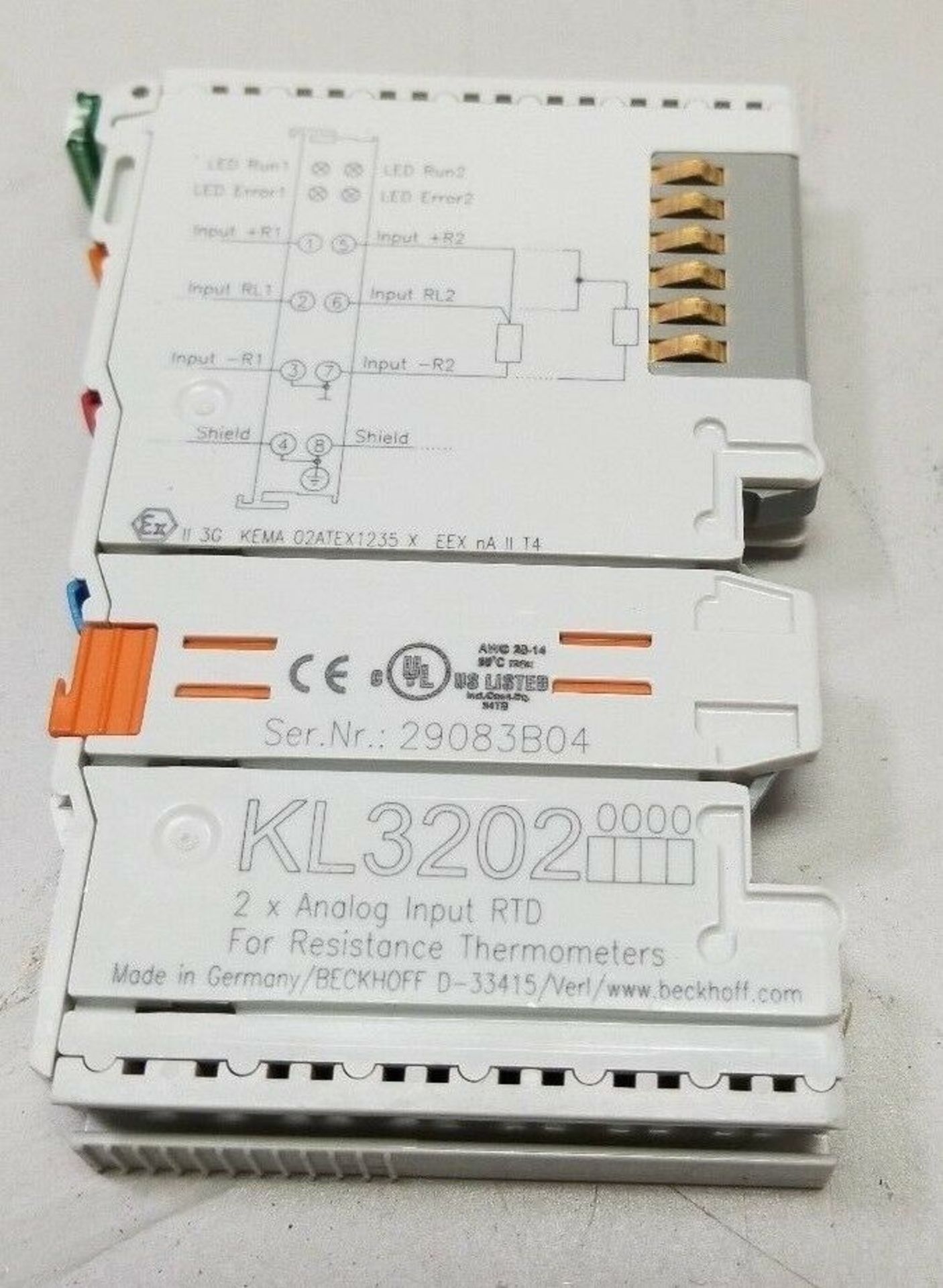 BECKHOFF 2 CHANNEL ANALOG INPUT RTD PLC MODULE