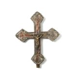 A silvered copper processional cross, Italian, 16th century