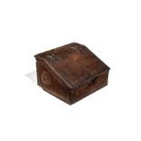 A William and Mary oak slope-lid box, circa 1690 and another box