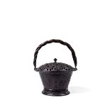 A Dutch copper pot pourri basket with pierced lid, 18th century