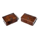 A near pair of small boxes, late 17th / early 18th century