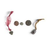 A medieval coin depicting the Royal arms, circa 1340-1377 and four other items