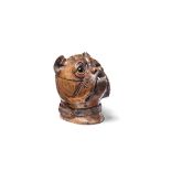 A late Victorian novelty treen boxer dog inkwell