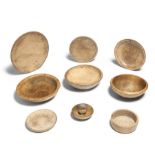 A group of treen tableware, 19th century