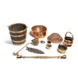 Various copper items, mostly 19th century, English and Dutch