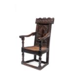 A Charles I oak armchair, West Country, circa 1640