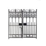 A pair of iron garden gates, late 19th century/early 20th century