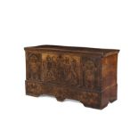 A Charles I cedar or cypress wood boarded chest, circa 1630