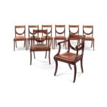 A set of eight Regency Scottish mahogany dining chairs