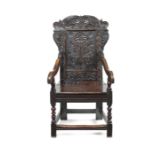 An oak armchair, Yorkshire, late 17th century