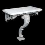 A George II grey painted and carved pier table
