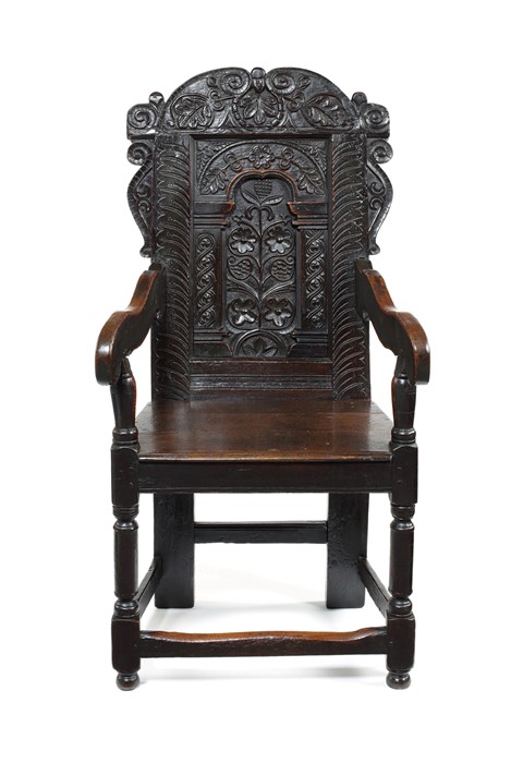 An oak armchair, Yorkshire, 17th century