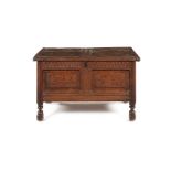 A Charles I oak chest, probably West Country, early 17th century