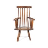 An ash stick-back Windsor armchair, Welsh, circa 1800