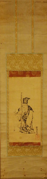 Four Japanese paintings, mostly Meiji period - Image 2 of 3