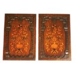 Two pairs of marquetry panels, 19th century