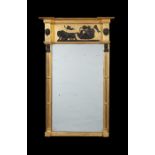 A Regency giltwood and ebonised pier mirror