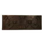 A carved walnut strap-work panel, probably French, late 19th century