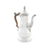 A George III silver coffee pot of baluster form probably by James Betham or Joseph Bell (II)