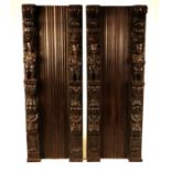 A pair of 19th-century carved oak architectural panels