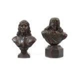 Two small 19th century bronze patinated busts