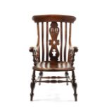 A large cherry and elm high-back Windsor armchair, Thames Valley, circa 1850-1880