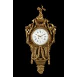 A 19th century French gilt bronze cartel clock in the Louis XVI style by Le Roy, Paris