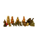 A group of Japanese objects and figures, Edo period and later