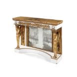 A late 19th century N.Italian carved giltwood and composition console table