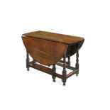 A William and Mary oak gateleg table