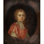 Manner of Mary Beale, Portrait of a young boy, in a feigned oval