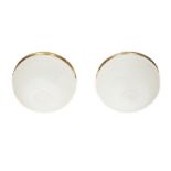 A pair of Regency style frosted white glass plafonniers