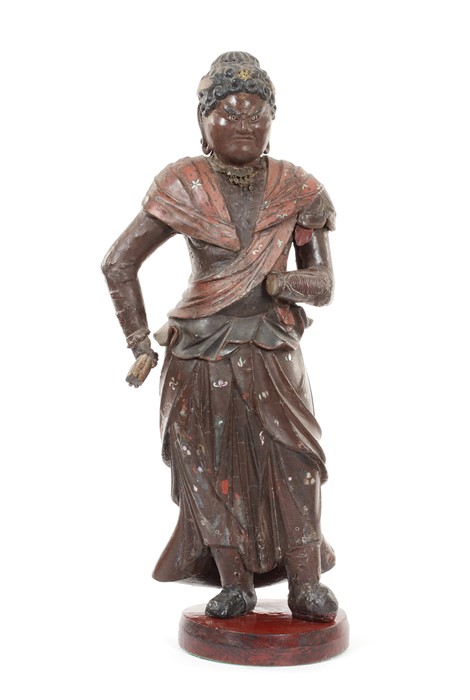 A Meiji period standing carving of a warrior