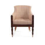 A Regency carved mahogany bergere