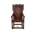 A Charles II oak armchair, Yorkshire, circa 1680