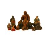 A group of Japanese carvings, Meiji period and later