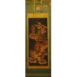 A Meiji period silk scroll painting