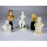 A group of Parian and alabaster figures and busts, 19th century