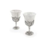 A pair of Ottoman silver goblets, second half of 19th century